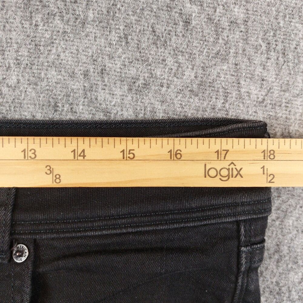 American Eagle Next Level Stretch Kick Boot Jeans Womens 16 (Fit 36x30) Black - Picture 6 of 8